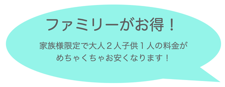 ラフティング,おすすめ　ファミリーがお得。ファミリーパックは大人２名と子供1名の3名で、 約お子様お一人分の料金がお得になります！