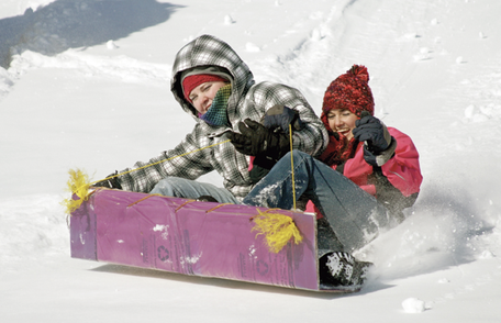 going downhill on homemade sled