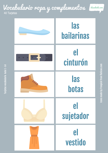 Vocabulario ropa ele shop