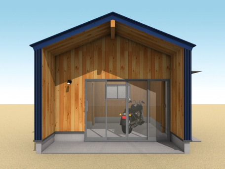 バイクガレージタイプの小屋のイメージ図02