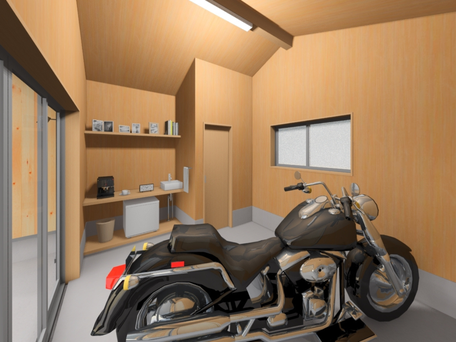 バイクガレージタイプの小屋のイメージ図04