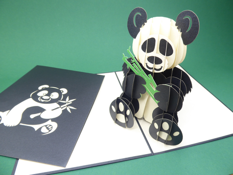 carte pop-up panda en carte d'anniversaire enfant