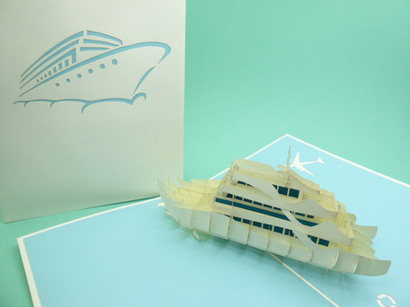 Carte pop-up Yacht et bateau croisière