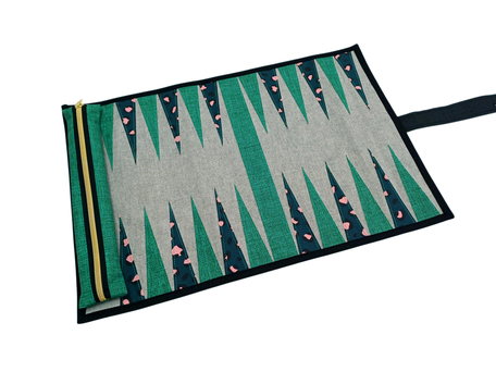 Backgammon Reisespiel Leo grün schwarz
