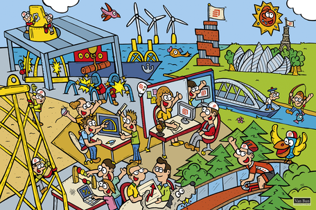 Dirk Van Bun Illustraties & Vormgeving - bedrijfsillustratie - Smeulders Staalbouw: Canvas 1m50 x 1m