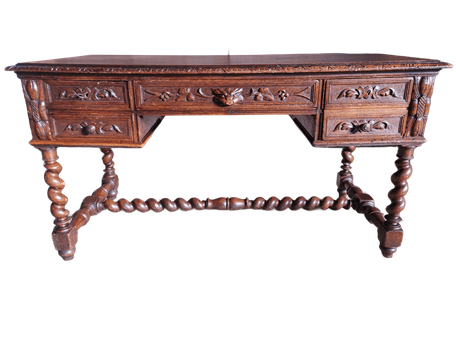 Scrivania in rovere integra epoca XIX secolo Francia restaurata