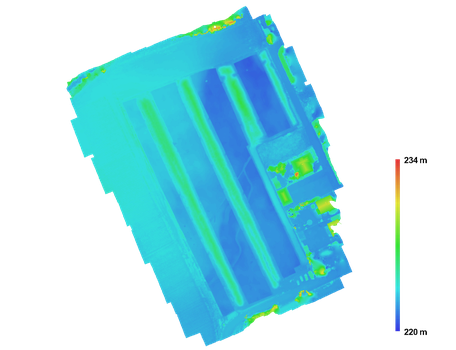 Digitales Oberflächenmodell einer archäologischen Ausgrabung in Falschfarbendarstellung (Archaeo Perspectives 2016)