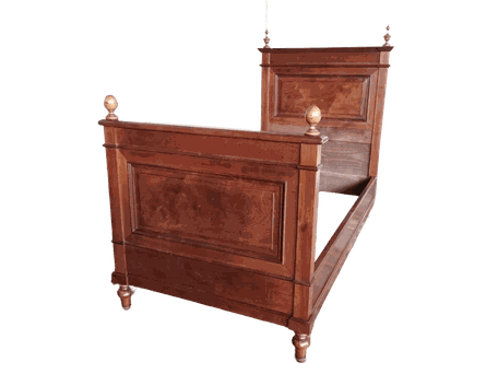 LETTO SINGOLO IN NOCE INTEGRO EPOCA XX SECOLO RESTAURATO