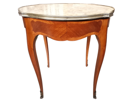TAVOLINO IN BOIS DE ROSE PIANO MARMO INTEGRO EPOCA XX SECOLO RESTAURATO