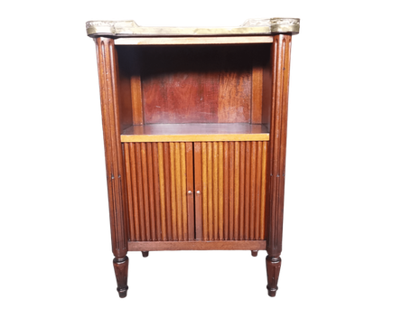 MOBILETTO CON PERSIANA E PIANO MARMO IN MOGANO EPOCA XIX SECOLO NAPOLEONE III RESTAURATO
