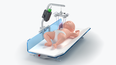 Fasciotens Abdomen Pediatric 3D Modell, Anwendung am Patienten