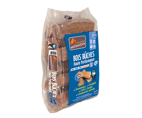 pack sérénité : 10 sacs de bois bûches haute performance Woodstock offerts