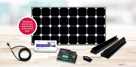 The DCsolar Power Set EBL enables more daily yield thanks to highest panel performance. Complete set with solar panel, charge controller for two battery circuits, holding spoiler, adhesive set, connection cable, roof duct for easy retrofitting on the roof