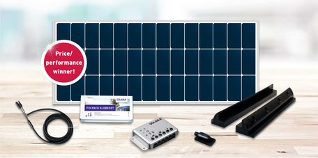 The DCsolar Ecolux Set complete set with charge controller, retaining spoiler, adhesive set, cable set, roof duct and installation instruction. The perfect complete set for campers, motorhomes, caravans, vans for retrofitting yourself. 100% tested.