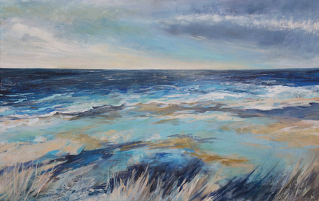 Astrid Krömer, Weiter Horizont, Acryl auf Leinwand, 2024, 95x150 cm