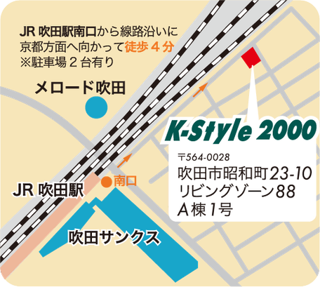 吹田駅からジムまでの地図