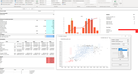 MC FLO Monte Carlo Simulation Excel correlations