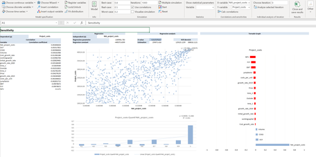 MC FLO Monte Carlo Simulation Excel correlation detail