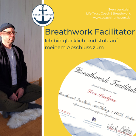 Sven Lendzian mit dem Abschluss zum Breathwork Facilitator
