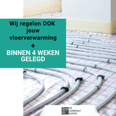 Laminaat inclusief ondervloer, plinten en vloerverwarming binnen 4 weken gelegd