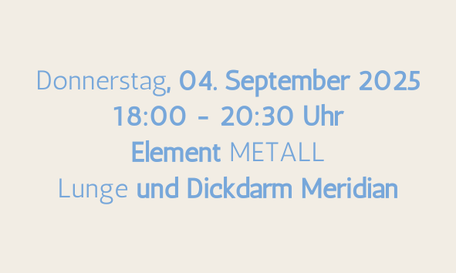 Yin Yoga Workshop am Donnerstag, 04. September 2025 von 18:00 bis 20:30 Uhr zum Thema Element Metall in Verbindung mit Lunge und Dickdarm Meridian