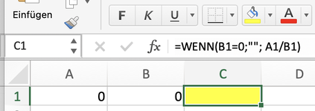 Excel #DIV/0! ausblenden
