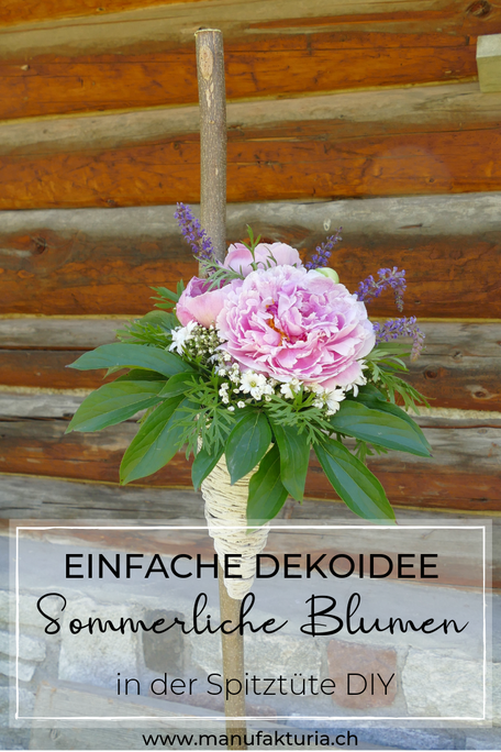 Deko Idee: Sommerliche Blumen in der Spitztüte