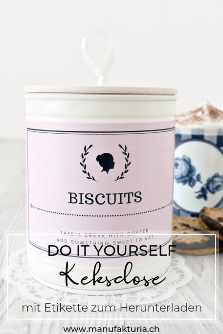 DIY Keksdose mit Etikette
