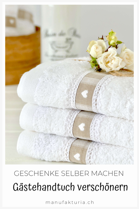 DIY Handtuch mit Borte verschönern