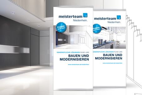 Meisterteam Niederrhein – Submarke, Imagebroschüre & Roll‑ups >> Branding, Print, Roll‑Ups, B2C/B2B