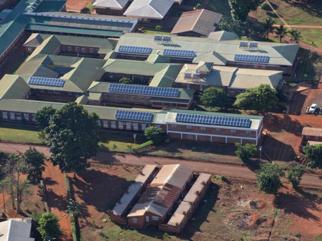 Solar power system for electrical energy supply of a hospital in Malawi
