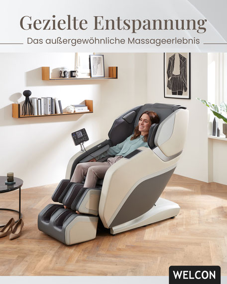  Erleben Sie mit einem beigen Massagesessel von Welcon stilvolles Design und umfassende Wellness. Finden Sie den perfekten Massagesessel Beige für Ihr Zuhause.
