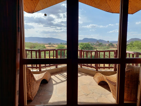 Aussicht vom "Hotelzimmer" ins Samburu-Reservat