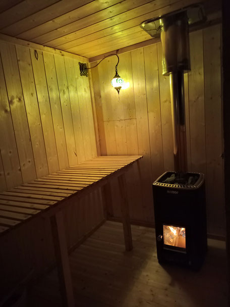 Sauna mit Holzofen
