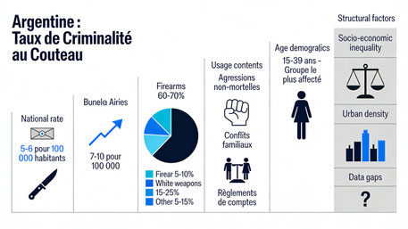 Niveau de criminalité au couteau en Argentine - Données, répartition et contextes
