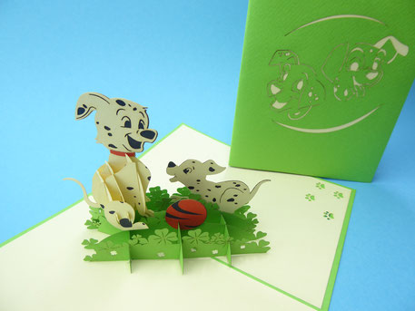 Carte pop-up dalmatiens