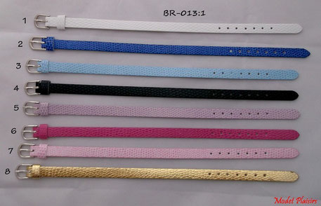 Bracelets pour lettres argentées disponibles en 8 couleurs