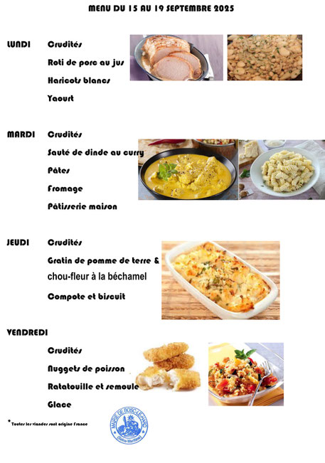 MENU CANTINE