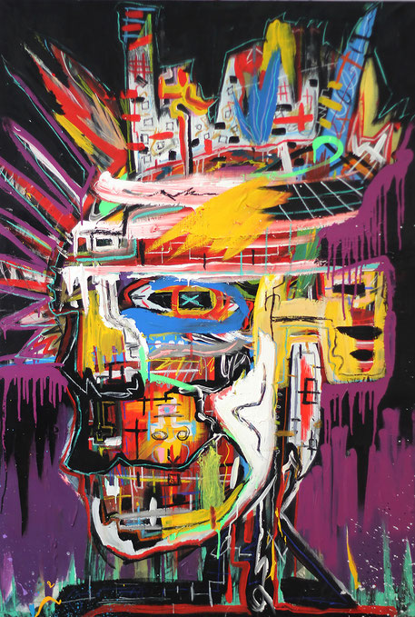 ALEXANDER - Acrylic/spray paint/oil pastel and charcoal on canvas - 150 x 100 cm
