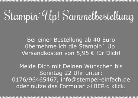 Stampinup Sammelbestellung