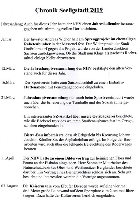Bild: Seeligstadt Chronik 2019 