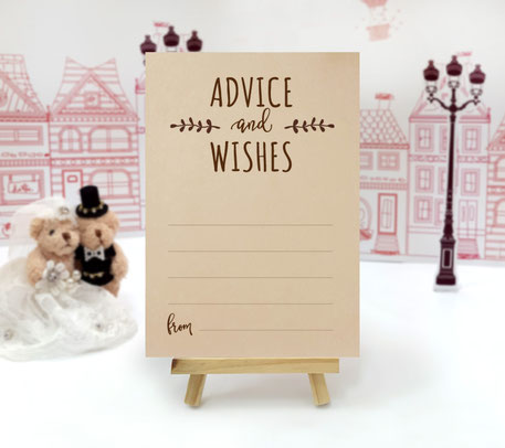 Kraft Wedding Advice Cards