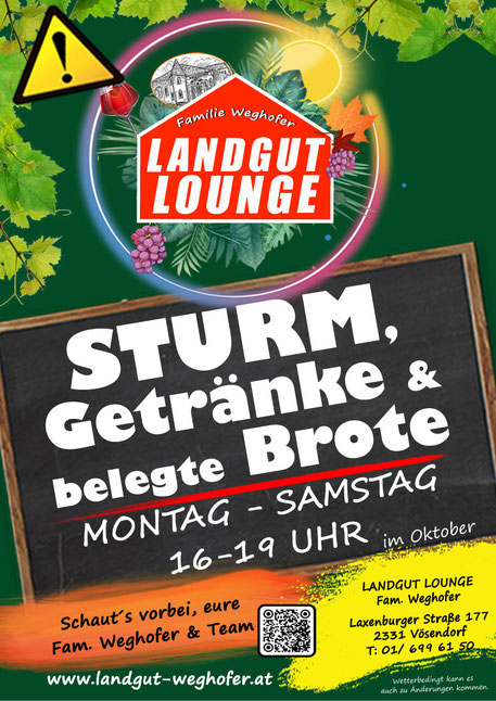 Landgut Weghofer, Vösendorf, Familie Weghofer, Rote Hütte, Weghofer Alm, Weghofer Weine, Landgut Lounge, Winzerclub, Sturmzeit, Punsch, Erdbeeren, Vinothek, Geschenke, Frühstücksbox, Steirer Rudi, Gastronomie, Events, Feste, Containerlager, Lagern