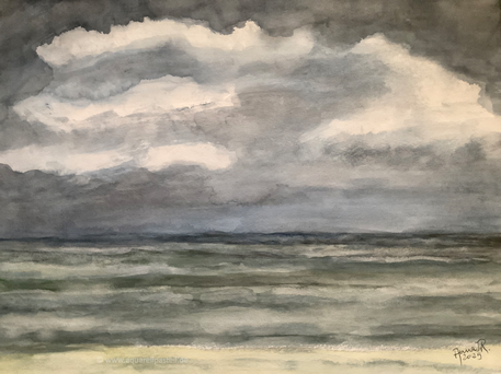 Aufkommender Sturm am Meer (30 x 40 cm)