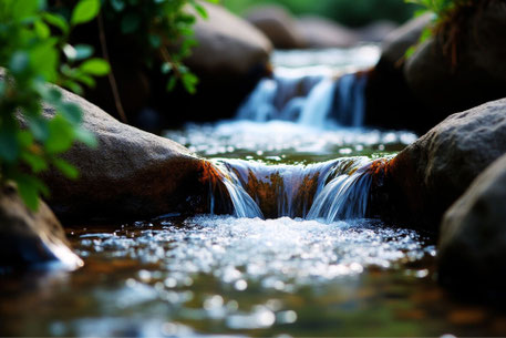 Bild Wasser, das über Steine plätschert