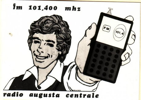 Adesivo Radio Augusta Centrale, fm 101,400 mhz.