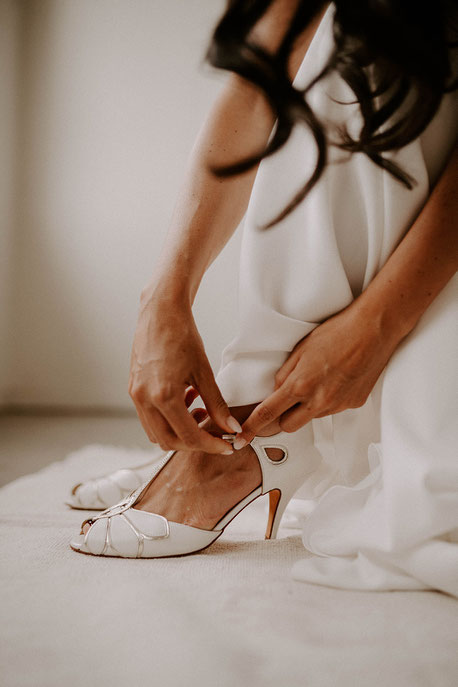 Brautschuhe, Brautstyling, Getting ready