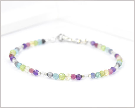 Pastell Edelstein Armband 3 mm  925 Silber  36,90 €