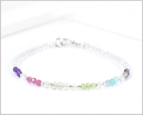 Pastell Edelstein Armband 3 mm  925 Silber  36,90 €