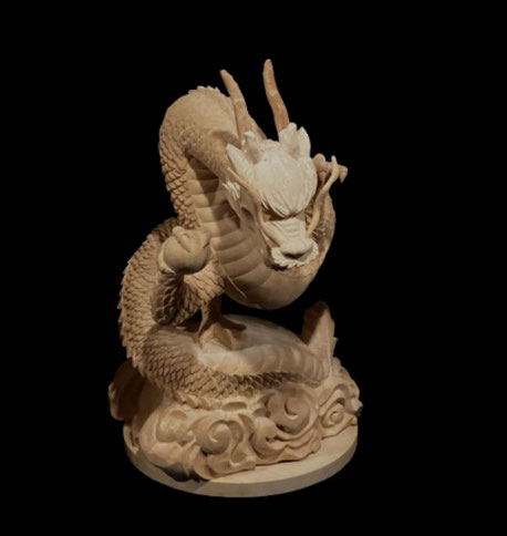 龍の木彫り彫刻 木彫りの龍